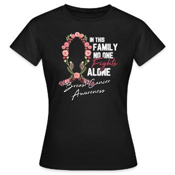 Cadeau de chimio de combat de fleur de ruban de cancer du sein - T-shirt Femme - noir - Devant - AI Model Female 172 dark (172cm)