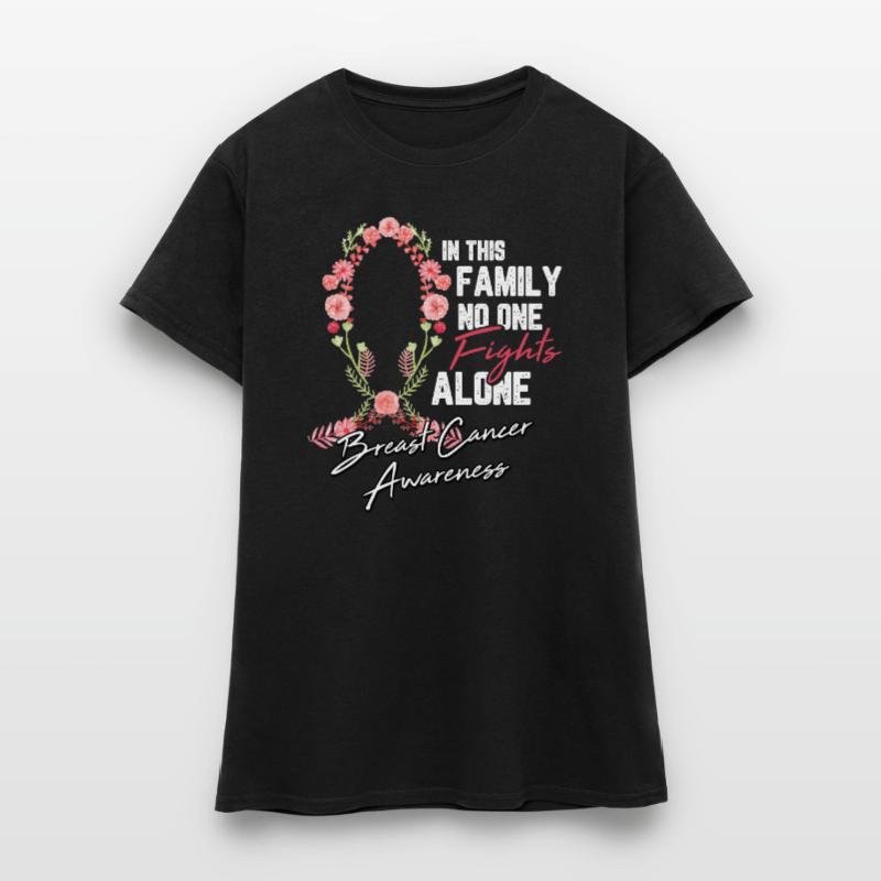 Cadeau de chimio de combat de fleur de ruban de cancer du sein T-shirt Femme
