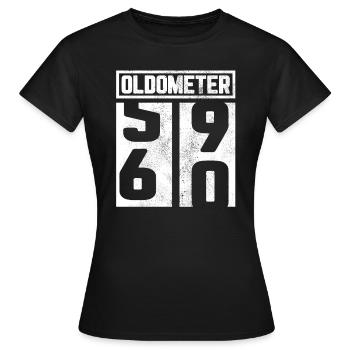 Oldometer 60th birthday sixty anniversary gift - Women's T-Shirt - black - Front - AI Model Female 172 dark (172cm)