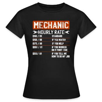 Mechatronic car mechanic engine saying gift - Women's T-Shirt - black - Front - AI Model Female 172 dark (172cm)