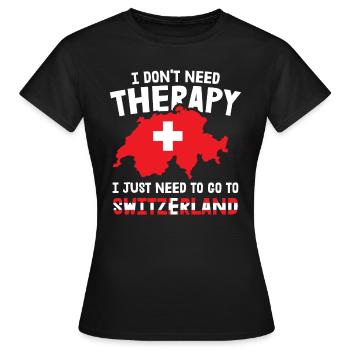 Suisse Thérapie Swiss Swiss Home Gift - T-shirt Femme - noir - Devant - AI Model Female 172 dark (172cm)