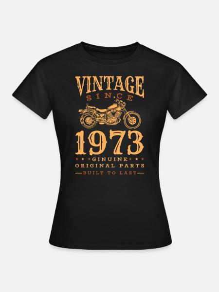Vintage 1973 moto rétro vintage cadeau - T-shirt Femme - noir