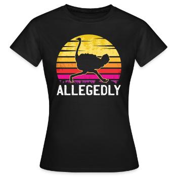 Autruche oiseau animal Afrique oiseau de course Safari cadeau - T-shirt Femme - noir - Devant - AI Model Female 172 dark (172cm)
