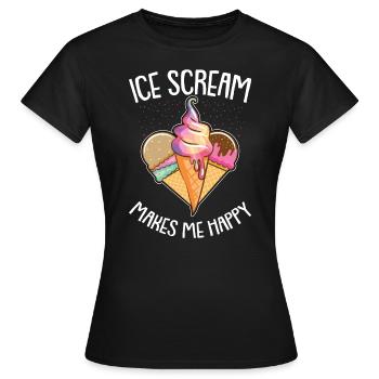 Eiskrem Eis Eiscreme Sommer Spruch Geschenk - Frauen T-Shirt - Schwarz - Vorne - AI Model Female 172 dark (172cm)