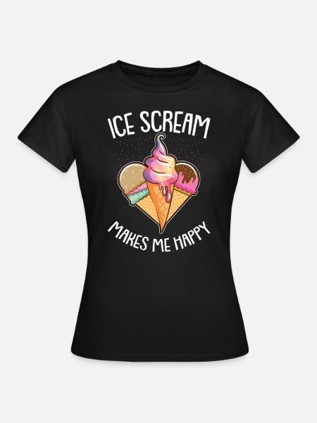 Glace glace glace crème glacée d’été rengaine cadeau - T-shirt Femme - noir