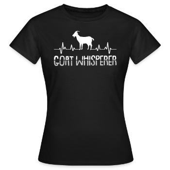 Chèvre bouc battement de coeur - T-shirt Femme - noir - Devant - AI Model Female 172 dark (172cm)