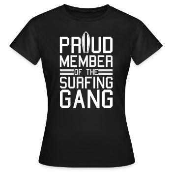 Surf surf surf surf surf planche de surf plage cadeau - T-shirt Femme - noir - Devant - AI Model Female 172 dark (172cm)
