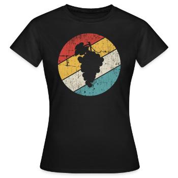 Obst Trauben Wein Traube Weinrebe Retro Geschenk - Frauen T-Shirt - Schwarz - Vorne - AI Model Female 172 dark (172cm)