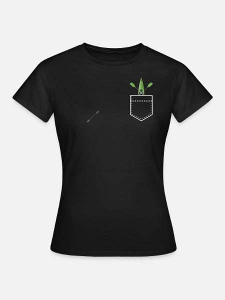 Kanufahrt Kajak Paddeln Bott Rudern Geschenk - Frauen T-Shirt - Schwarz