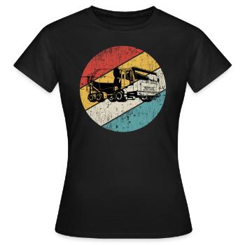 Concrete Mixer Construction Site Mixer Retro Gift - Women's T-Shirt - black - Front - AI Model Female 172 dark (172cm)