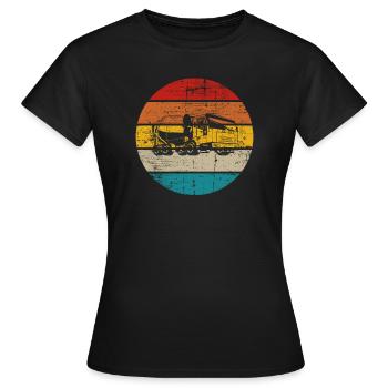 Concrete Mixer Construction Site Mixer Retro Gift - Women's T-Shirt - black - Front - AI Model Female 172 dark (172cm)