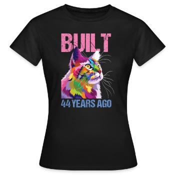 44ème anniversaire Chat Vintage Cadeau - T-shirt Femme - noir - Devant - AI Model Female 172 dark (172cm)