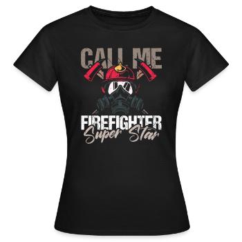 pompier pompier pompier pompier volontaire - T-shirt Femme - noir - Devant - AI Model Female 172 dark (172cm)