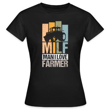 Farmer Farm Man I Love Farmer Retro - Frauen T-Shirt - Schwarz - Vorne - AI Model Female 172 dark (172cm)