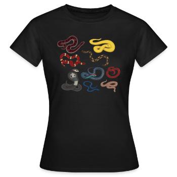 Snake Team Reptile Animal Phyton Boa - T-shirt Femme - noir - Devant - AI Model Female 172 dark (172cm)