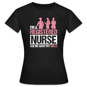 Nurse Registered Skills Nursing Hospital - Frauen T-Shirt - Schwarz - Vorne - AI Model Female 172 dark (172cm)