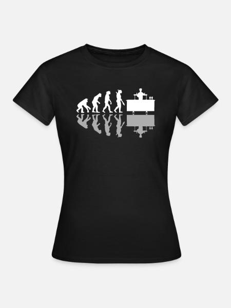 Human Evolution Funny Barkeeper Bartender - Frauen T-Shirt - Schwarz