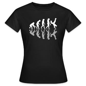 Breakdancing Human Evolution Dancer Breakdance - T-shirt Femme - noir - Devant - AI Model Female 172 dark (172cm)