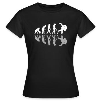 Human Evolution Wrestling Lover Combat Sports - Frauen T-Shirt - Schwarz - Vorne - AI Model Female 172 dark (172cm)