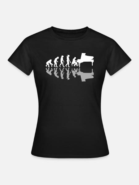 Pianiste Human Evolution Piano Lovers Musicien - T-shirt Femme - noir