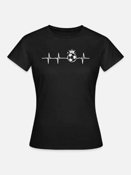 Voetbal Heartbeat - Vrouwen T-shirt - zwart