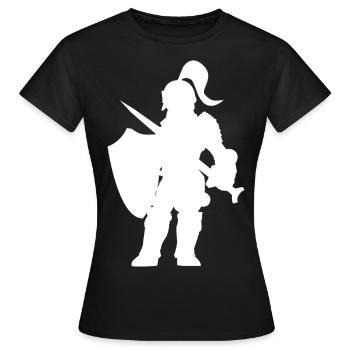 "Fantasy Rollenspiel - Ritter Silhouetten Design - Frauen T-Shirt - Schwarz - Vorne - AI Model Female 172 dark (172cm)