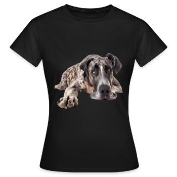 Dogue allemand - T-shirt Femme - noir - Devant - AI Model Female 172 dark (172cm)