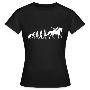 Evolution Voltigieren Akrobatik Reiterin Reitsport - Frauen T-Shirt - Schwarz - Vorne - AI Model Female 172 dark (172cm)