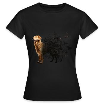Golden retriever - T-shirt Femme - noir - Devant - AI Model Female 172 dark (172cm)