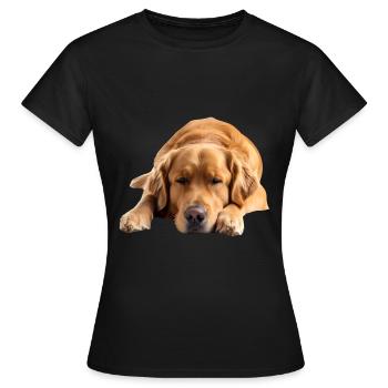 Golden retriever - T-shirt Femme - noir - Devant - AI Model Female 172 dark (172cm)