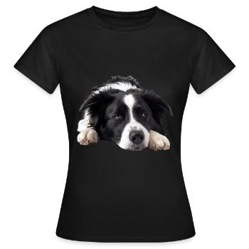 Border Collie - T-shirt Femme - noir - Devant - AI Model Female 172 dark (172cm)