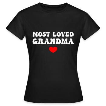 Most Loved Grandma - Frauen T-Shirt - Schwarz - Vorne - AI Model Female 172 dark (172cm)