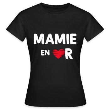 Mamie En Or - T-shirt Femme - noir - Devant - AI Model Female 172 dark (172cm)