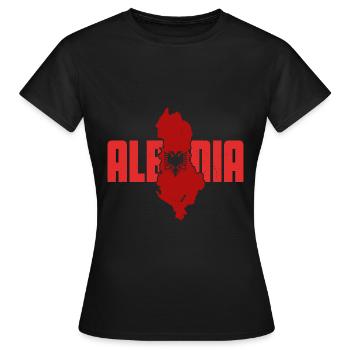 République d’Albanie Albanie Shqipëria Tirana Albanais - T-shirt Femme - noir - Devant - AI Model Female 172 dark (172cm)