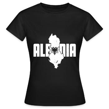 République d’Albanie Albanie Shqipëria Tirana Albanais - T-shirt Femme - noir - Devant - AI Model Female 172 dark (172cm)