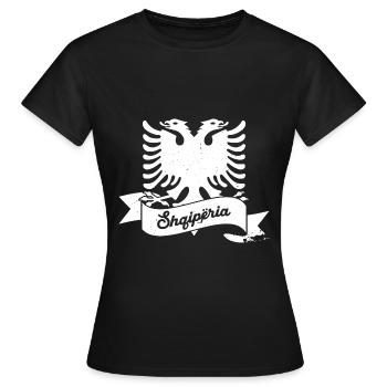 Republik Albanien Albania Shqipëria Tirana Albaner - Frauen T-Shirt - Schwarz - Vorne - AI Model Female 172 dark (172cm)