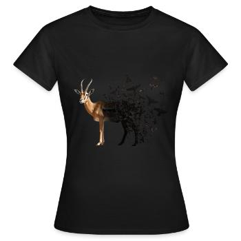 Antilope - T-shirt Femme - noir - Devant - AI Model Female 172 dark (172cm)
