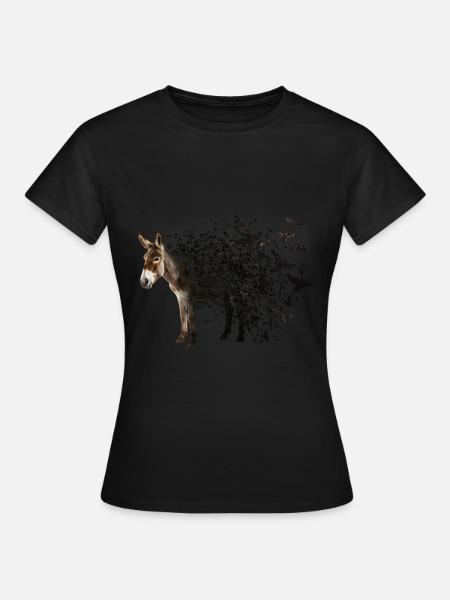 Esel - Dame-T-shirt - sort