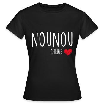 Nounou Chérie La Meilleure Du Monde - T-shirt Femme - noir - Devant - AI Model Female 172 dark (172cm)