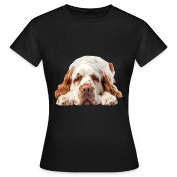 Épagneul Clumber - T-shirt Femme - noir - Devant - AI Model Female 172 dark (172cm)