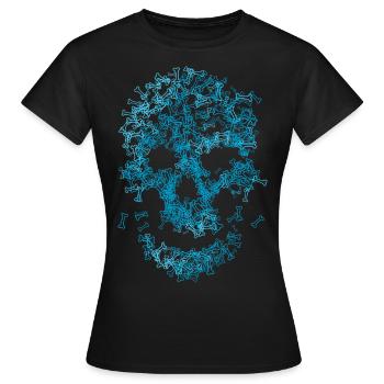 Totenkopf aus Knochen - Frauen T-Shirt - Schwarz - Vorne - AI Model Female 172 dark (172cm)
