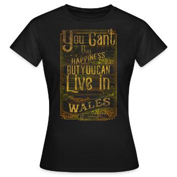 Pays de Galles - T-shirt Femme - noir - Devant - AI Model Female 172 dark (172cm)