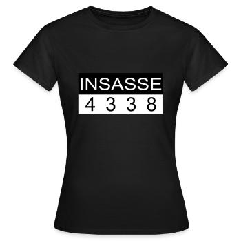 Insasse Häftling Sträfling Gefängnis Knast Outfit - Frauen T-Shirt - Schwarz - Vorne - AI Model Female 172 dark (172cm)