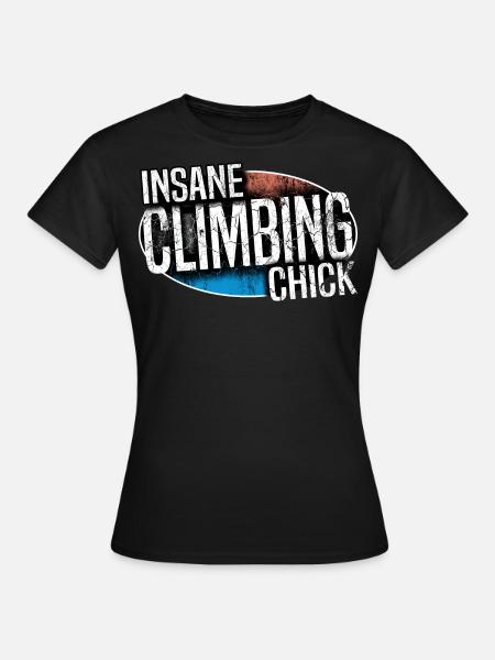 insane climbing chick - Frauen T-Shirt - Schwarz