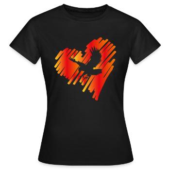 Coeur aigle aigle aigle de mer aigle - T-shirt Femme - noir - Devant - AI Model Female 172 dark (172cm)