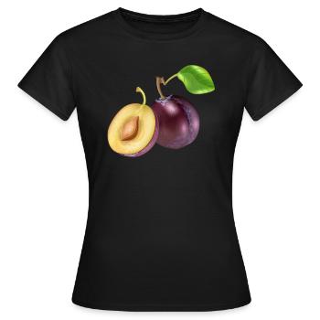 Plum Plums Picture Gift Idea - Women's T-Shirt - black - Front - AI Model Female 172 dark (172cm)