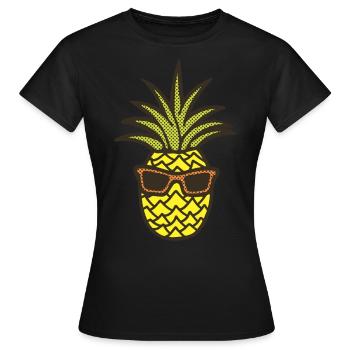 Pineapple with sunglasses - Women's T-Shirt - black - Front - AI Model Female 172 dark (172cm)