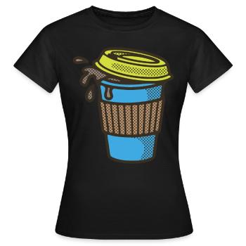 Coffee to go Becher - T-shirt Femme - noir - Devant - AI Model Female 172 dark (172cm)