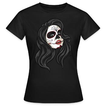 Tattoo Girl - Le jour des morts - T-shirt Femme - noir - Devant - AI Model Female 172 dark (172cm)