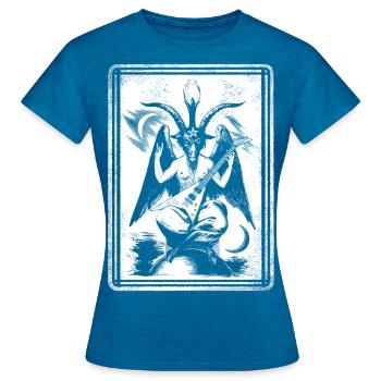 Flèche blanche de Baphomet - T-shirt Femme - bleu saphir antique chiné - Devant - AI Model Female 172 dark (172cm)
